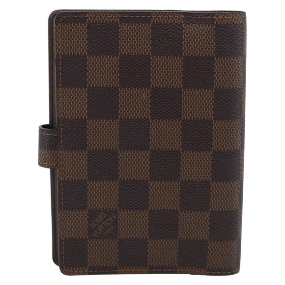 LOUIS VUITTON Damier Ebene Agenda PM Day Planner Cover R20029 LV Auth SK310A