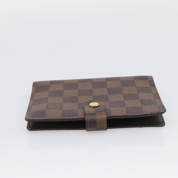 LOUIS VUITTON Damier Ebene Agenda PM Day Planner Cover R20029 LV Auth SK310A