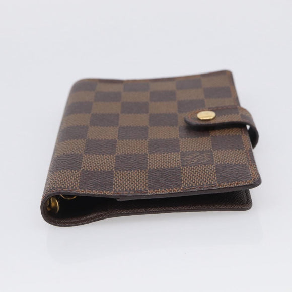 LOUIS VUITTON Damier Ebene Agenda PM Day Planner Cover R20029 LV Auth SK310A