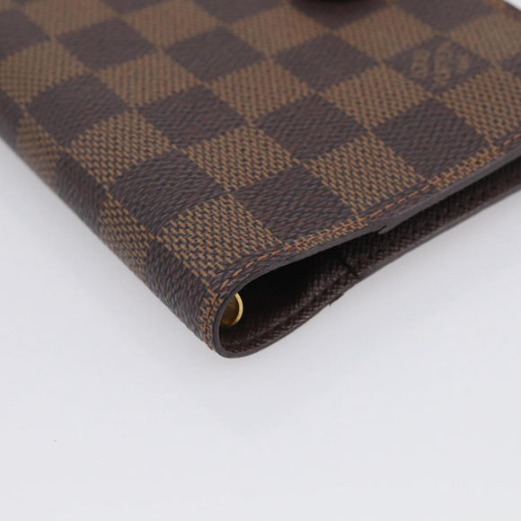 LOUIS VUITTON Damier Ebene Agenda PM Day Planner Cover R20029 LV Auth SK310A