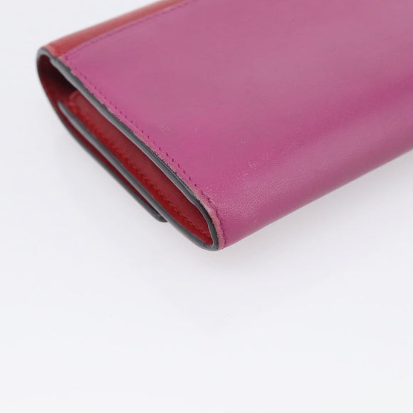 GUCCI Long Wallet Leather Red Gold 410100 Auth SK316