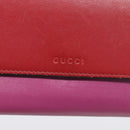 GUCCI Long Wallet Leather Red Gold 410100 Auth SK316-12