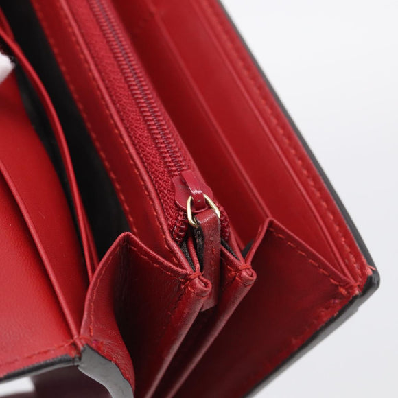 GUCCI Long Wallet Leather Red Gold 410100 Auth SK316