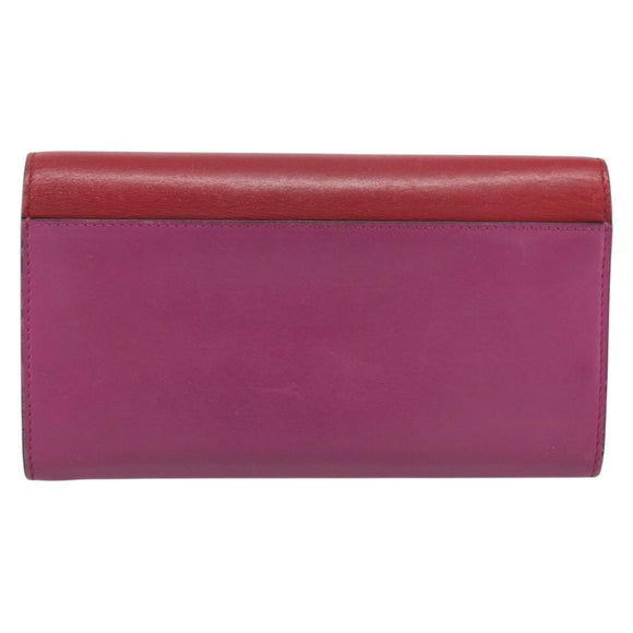 GUCCI Long Wallet Leather Red Gold 410100 Auth SK316