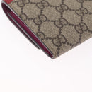 GUCCI GG Supreme Long Wallet PVC Beige Gold Auth SK323-10