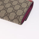 GUCCI GG Supreme Long Wallet PVC Beige Gold Auth SK323-11