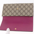 GUCCI GG Supreme Long Wallet PVC Beige Gold Auth SK323-13
