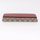 GUCCI GG Supreme Long Wallet PVC Beige Gold Auth SK323-7