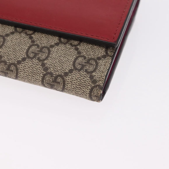 GUCCI GG Supreme Long Wallet PVC Beige Gold Auth SK323