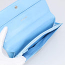 CHANEL New Travel line Long Wallet Nylon Light Blue Silver CC Auth SK325-14