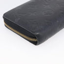 LOUIS VUITTON Monogram Empreinte Zippy Long Wallet Black M61864 LV Auth SK326-11