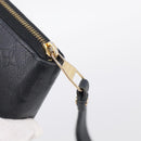 LOUIS VUITTON Monogram Empreinte Zippy Long Wallet Black M61864 LV Auth SK326-12