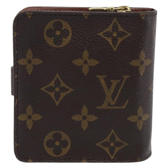 LOUIS VUITTON Monogram Compact Zip Wallet M61667 LV Auth SK329