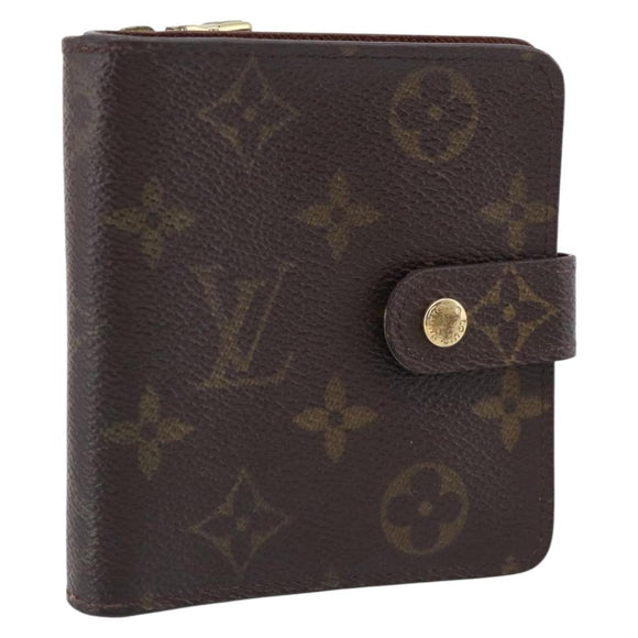 LOUIS VUITTON Monogram Compact Zip Wallet M61667 LV Auth SK342