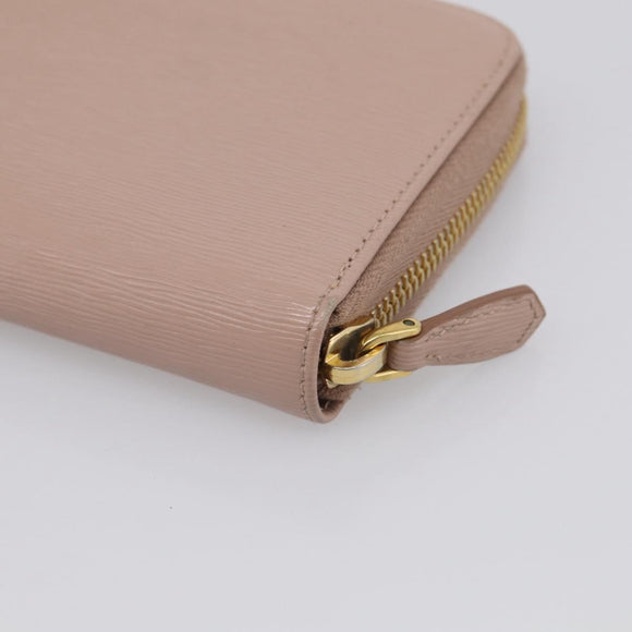 PRADA Long Wallet Safiano Leather Pink Gold Auth SK454