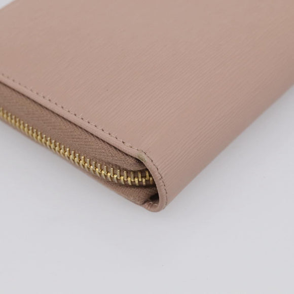 PRADA Long Wallet Safiano Leather Pink Gold Auth SK454
