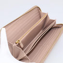PRADA Long Wallet Safiano Leather Pink Gold Auth SK454-15
