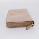 PRADA Long Wallet Safiano Leather Pink Gold Auth SK454-4