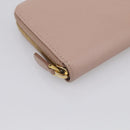 PRADA Long Wallet Safiano Leather Pink Gold Auth SK454-9