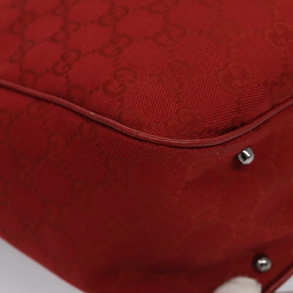 GUCCI GG Canvas Tote Bag Red 113017 Auth SW001V