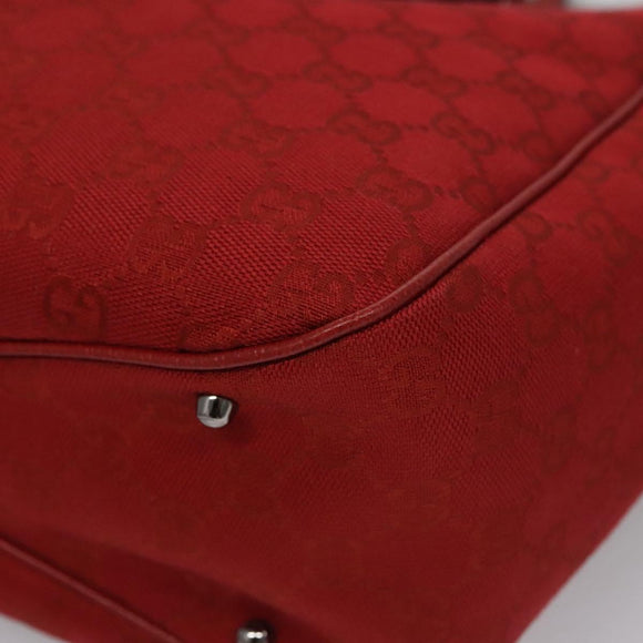 GUCCI GG Canvas Tote Bag Red 113017 Auth SW001V