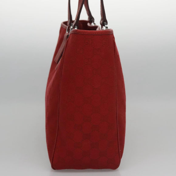 GUCCI GG Canvas Tote Bag Red 113017 Auth SW001V