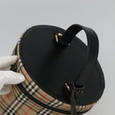 Burberrys Nova Check Vanity Cosmetic Pouch Canvas Beige Gold Auth SW019-6