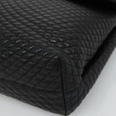 BALLY Quilted Hand Bag Leather Black Auth SW022-9