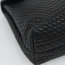 BALLY Quilted Hand Bag Leather Black Auth SW022-14