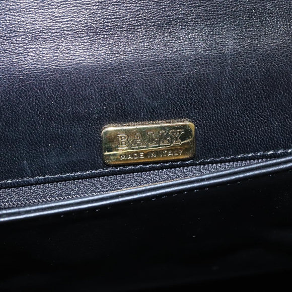 BALLY Quilted Hand Bag Leather Black Auth SW022