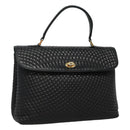 BALLY Quilted Hand Bag Leather Black Auth SW022-1