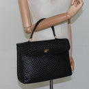 BALLY Quilted Hand Bag Leather Black Auth SW022-22