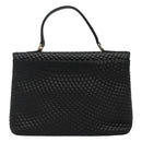 BALLY Quilted Hand Bag Leather Black Auth SW022-2