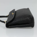 BALLY Quilted Hand Bag Leather Black Auth SW022-3