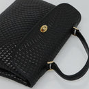 BALLY Quilted Hand Bag Leather Black Auth SW022-6