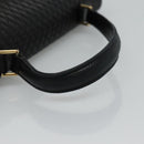 BALLY Quilted Hand Bag Leather Black Auth SW022-7