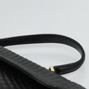 BALLY Quilted Hand Bag Leather Black Auth SW022-8