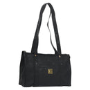 MCM Vicetos Logogram Shoulder Bag PVC Black Auth SW023-1