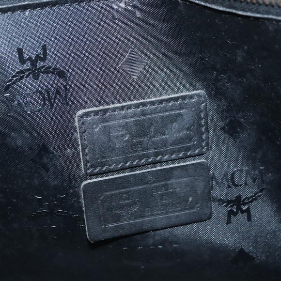 MCM Vicetos Logogram Shoulder Bag PVC Black Auth SW023