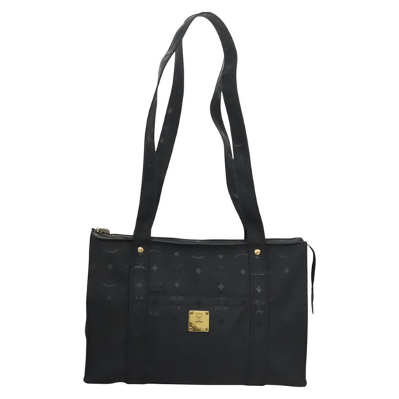 MCM Vicetos Logogram Shoulder Bag PVC Black Auth SW023