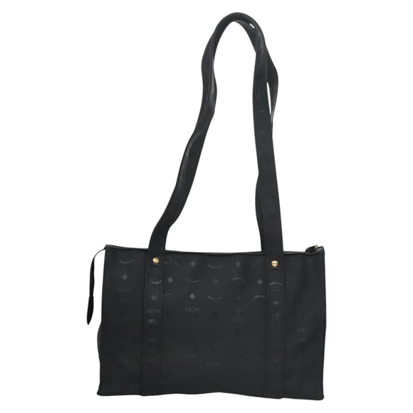 MCM Vicetos Logogram Shoulder Bag PVC Black Auth SW023