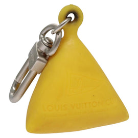 LOUIS VUITTON Charm metal Yellow LV Auth SW064