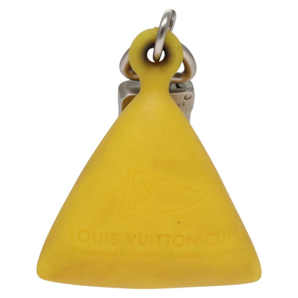 LOUIS VUITTON Charm metal Yellow LV Auth SW064
