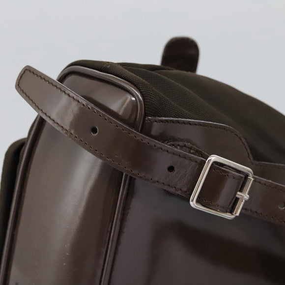 GUCCI Bamboo Backpack Nylon Brown Silver 003 1998 0030 Auth sw096