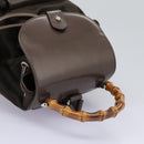 GUCCI Bamboo Backpack Nylon Brown Silver 003 1998 0030 Auth sw096-6
