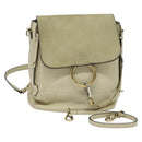 Chloe Fay Backpack Suede Leather Beige Gold Auth SW1000-1