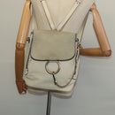 Chloe Fay Backpack Suede Leather Beige Gold Auth SW1000-23