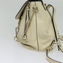 Chloe Fay Backpack Suede Leather Beige Gold Auth SW1000-4