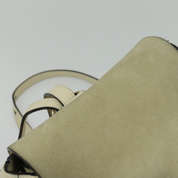 Chloe Fay Backpack Suede Leather Beige Gold Auth SW1000