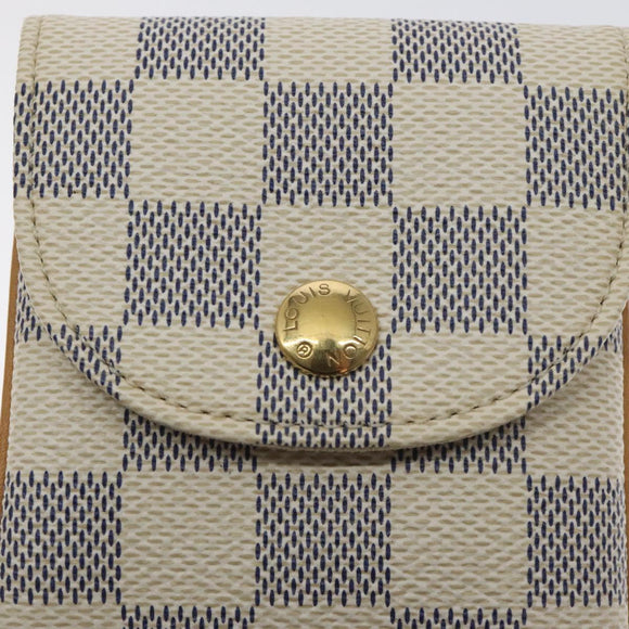LOUIS VUITTON Damier Azur Etui Telephonne MM Cell Phone Case N60026 Auth SW1002V
